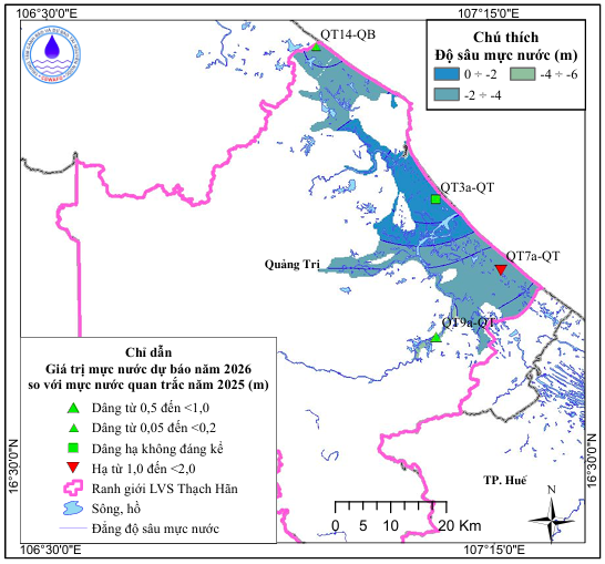 Bản Tin Cảnh Báo, Dự Báo Nguồn Nước Dưới Đất Lưu Vực Sông Thạch Hãn Năm 2026