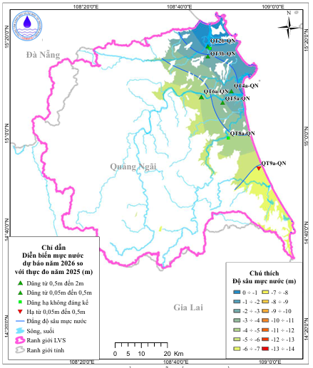 Bản Tin Cảnh Báo, Dự Báo Nguồn Nước Dưới Đất Lưu Vực Sông Trà Khúc Năm 2026