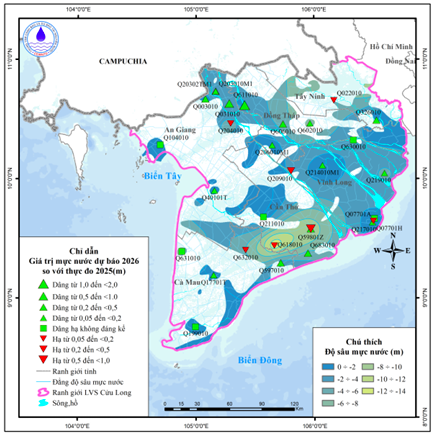 Bản Tin Cảnh Báo, Dự Báo Nguồn Nước Lưu Vực Sông Cửu Long Năm 2026