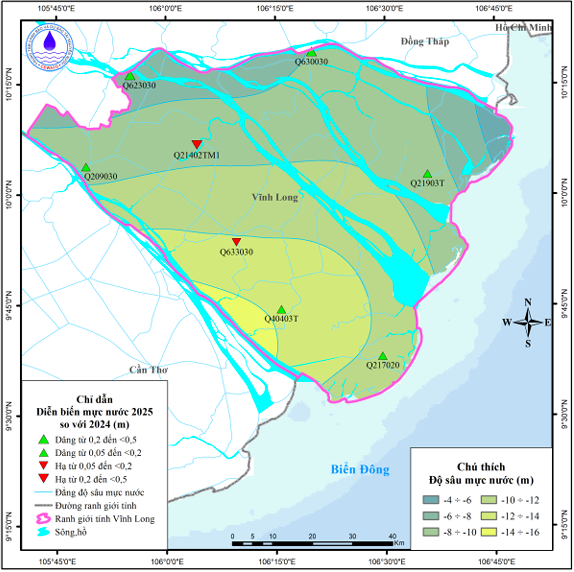 Bản Tin Cảnh Báo, Dự Báo Nguồn Nước Dưới Đất Tỉnh Vĩnh Long Năm 2026