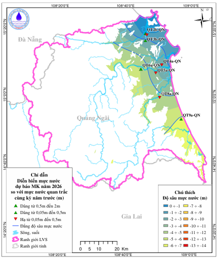 Bản Tin Cảnh Báo, Dự Báo Nguồn Nước Dưới Đất Lưu Vực Sông Trà Khúc Mùa Khô Năm 2026