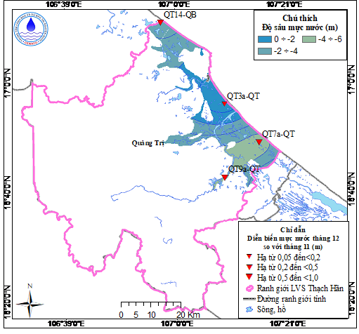 Bản Tin Cảnh Báo, Dự Báo Nguồn Nước Dưới Đất Lưu Vực Sông Thạch Hãn Tháng 01 Năm 2026