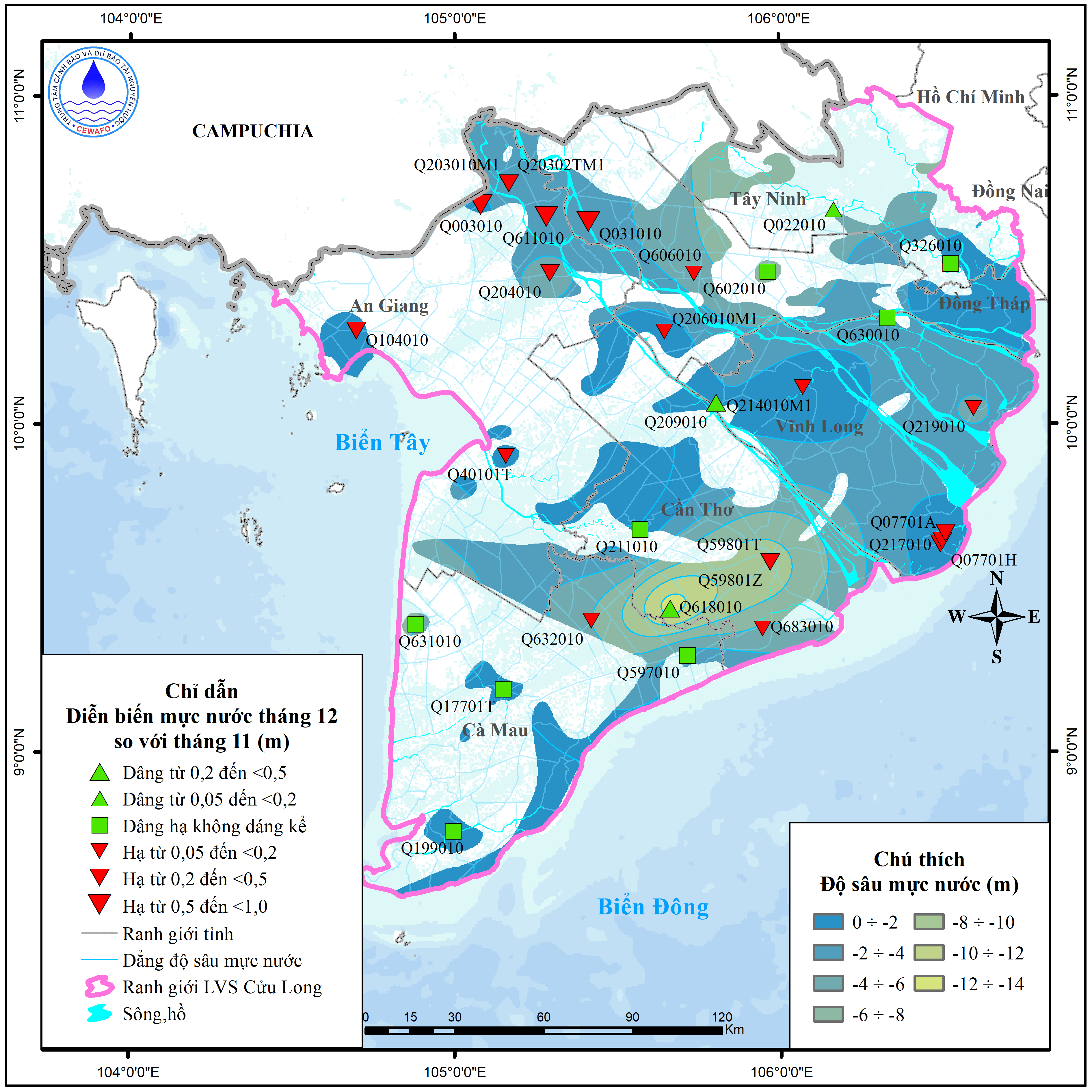 Bản Tin Cảnh Báo, Dự Báo Nguồn Nước Lưu Vực Sông Cửu Long Tháng 01 Năm 2026