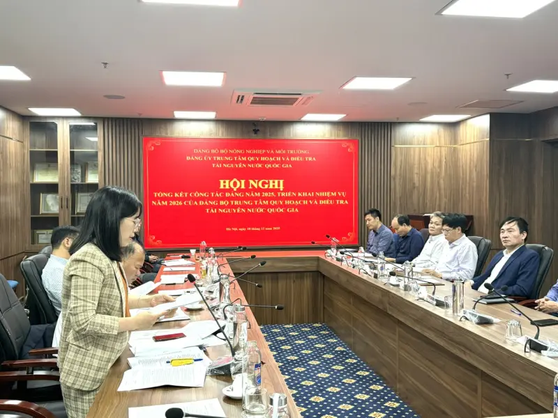 HỘI NGHỊ TỔNG KẾT CÔNG TÁC NĂM 2025, TRIỂN KHAI NHIỆM VỤ NĂM 2026 CỦA ĐẢNG BỘ TRUNG TÂM QUY HOẠCH VÀ ĐIỀU TRA TÀI NGUYÊN NƯỚC QUỐC GIA