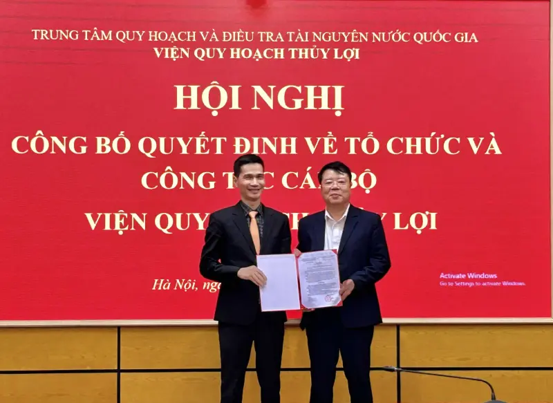 Hội nghị công bố các Quyết định về tổ chức và công tác cán bộ Viện Quy hoạch Thủy lợi