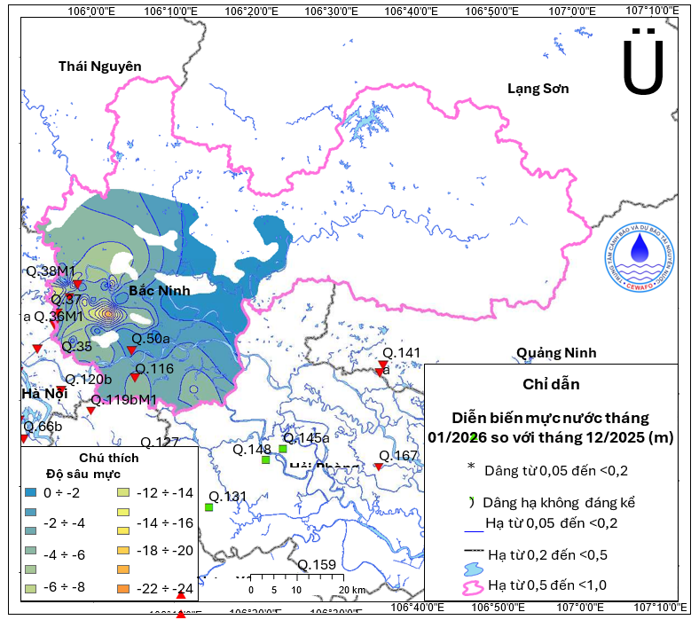 Bản Tin Cảnh Báo, Dự Báo Nguồn Nước Dưới Đất Tỉnh Bắc Ninh Tháng 02 Năm 2026