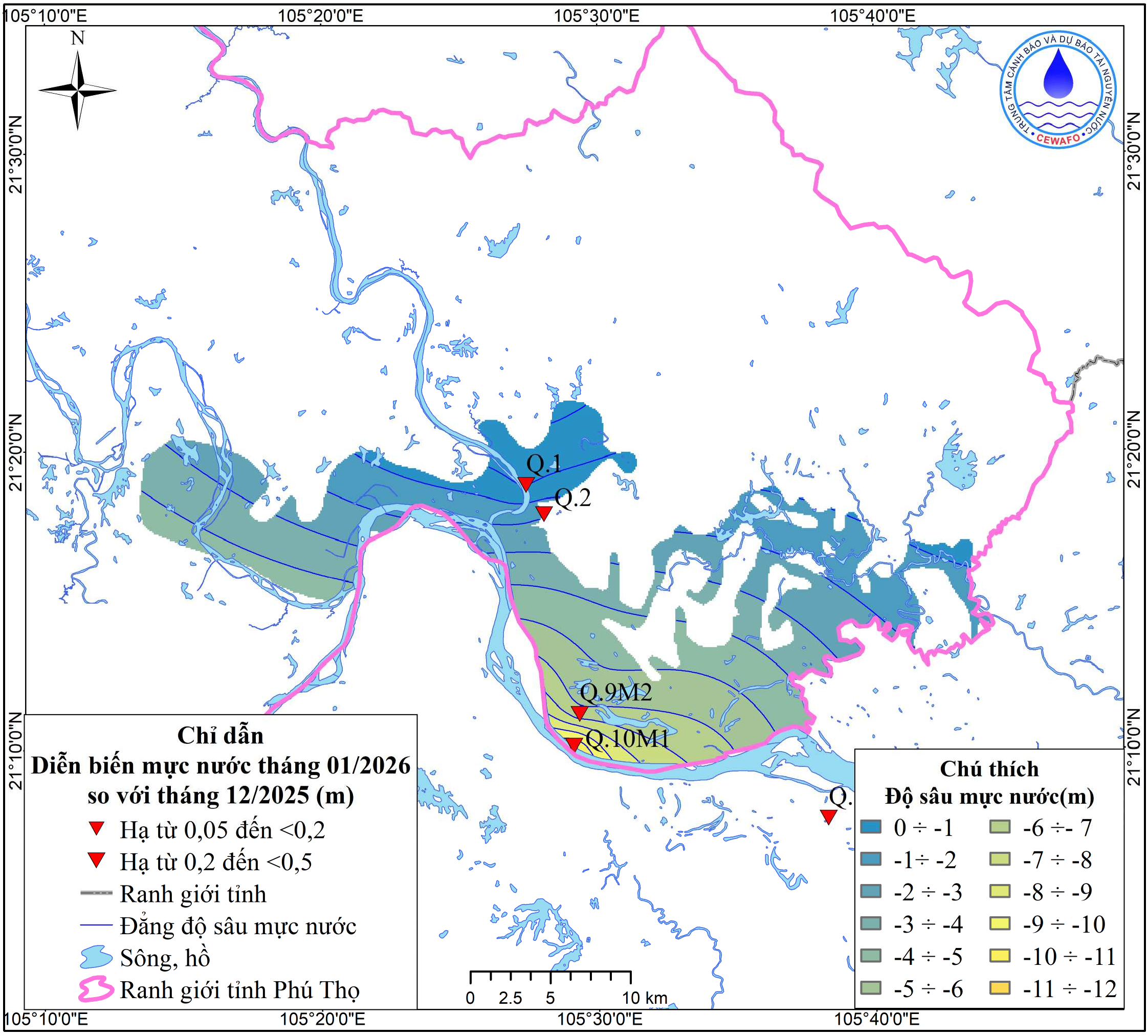 Bản Tin Cảnh Báo, Dự Báo Nguồn Nước Dưới Đất Tỉnh Phú Thọ Tháng 02 Năm 2026