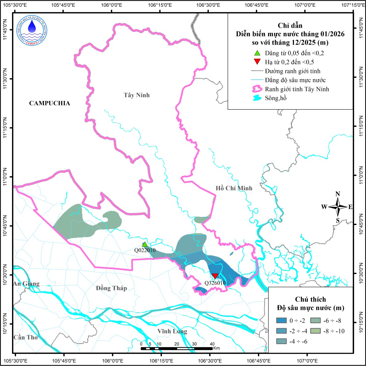 Bản Tin Cảnh Báo, Dự Báo Nguồn Nước Dưới Đất Tỉnh Tây Ninh Tháng 02 Năm 2026