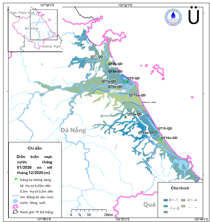 Bản Tin Cảnh Báo, Dự Báo Nguồn Nước Thành phố Đà Nẵng Tháng 02 Năm 2026
