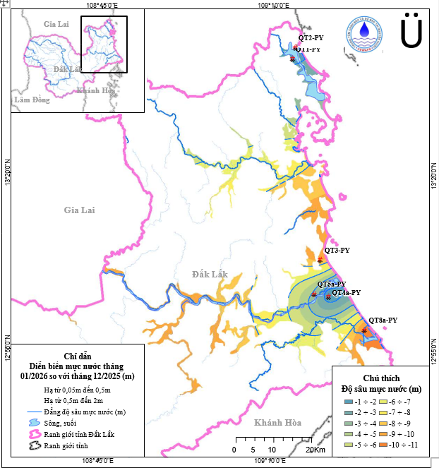 Bản Tin Cảnh Báo, Dự Báo Nguồn Nước Tỉnh Đắk Lắk Tháng 02 Năm 2026