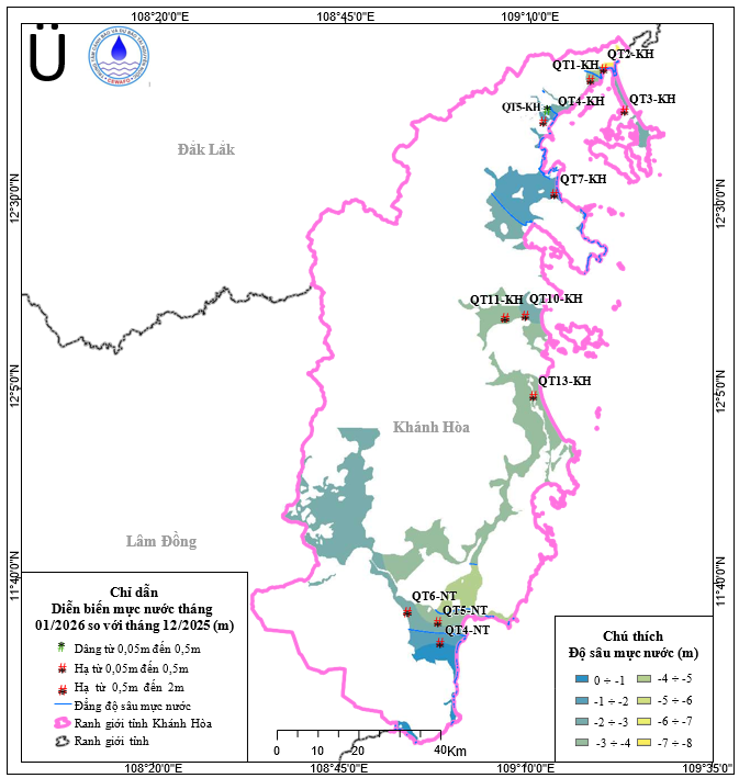 Bản Tin Cảnh Báo, Dự Báo Nguồn Nước Dưới Đất Tỉnh Khánh Hòa Tháng 02 Năm 2026