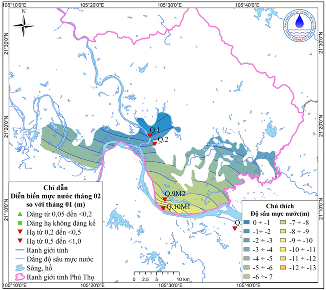 Bản Tin Cảnh Báo, Dự Báo Nguồn Nước Dưới Đất Tỉnh Phú Thọ Tháng 03 Năm 2026