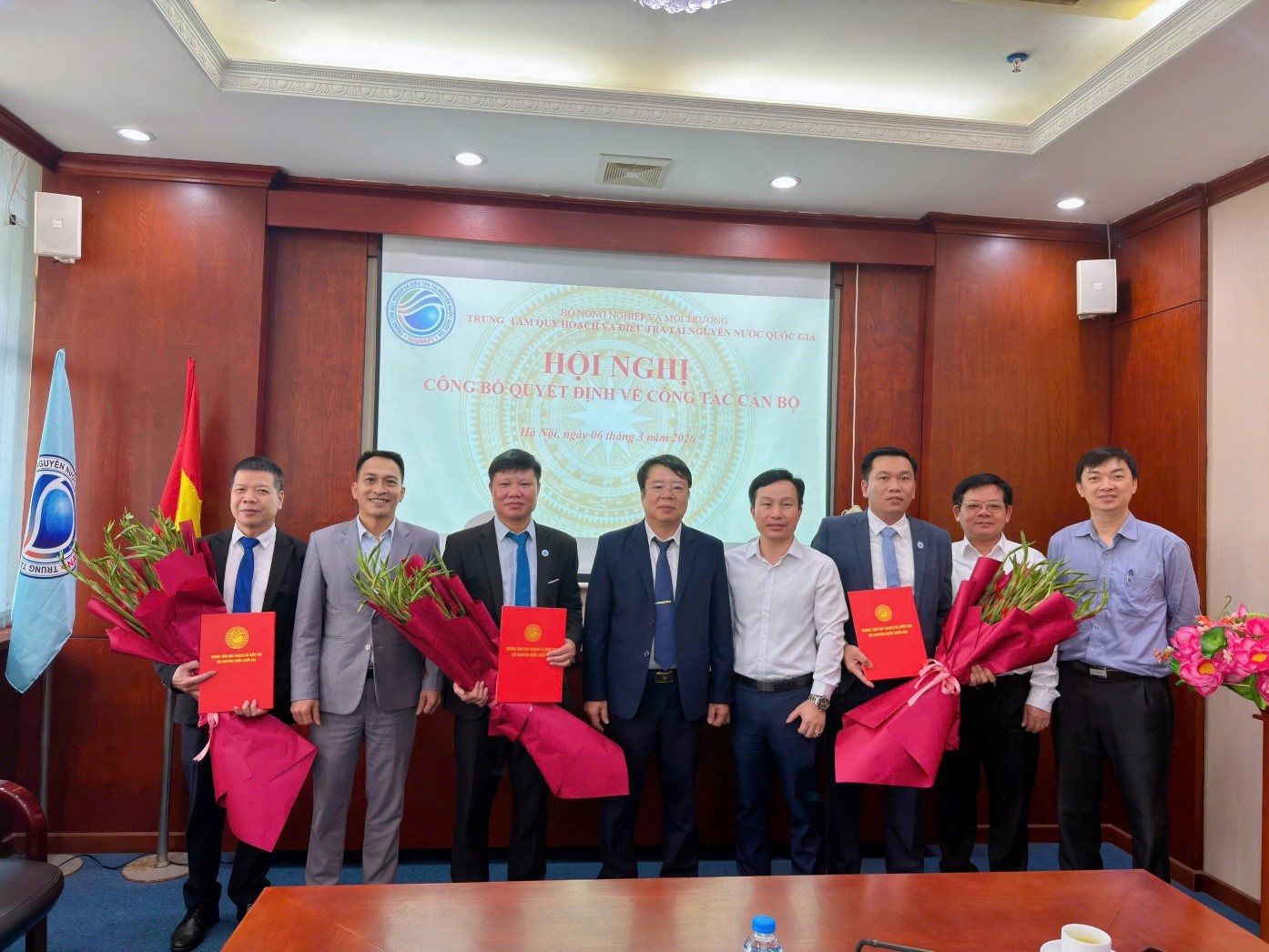 Hội nghị công bố các Quyết định bổ nhiệm lãnh đạo Trung tâm Công nghệ và Dữ liệu tài nguyên nước