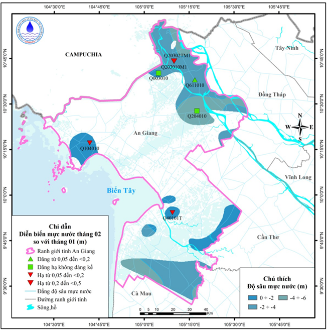 Bản Tin Cảnh Báo, Dự Báo Nguồn Nước Dưới Đất Tỉnh An Giang Tháng 03 Năm 2026