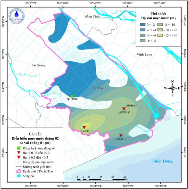 Bản Tin Cảnh Báo, Dự Báo Nguồn Nước Dưới Đất Tỉnh Cần Thơ Tháng 03 Năm 2026