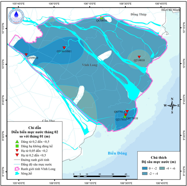 Bản Tin Cảnh Báo, Dự Báo Nguồn Nước Dưới Đất Tỉnh Vĩnh Long Tháng 03 Năm 2026