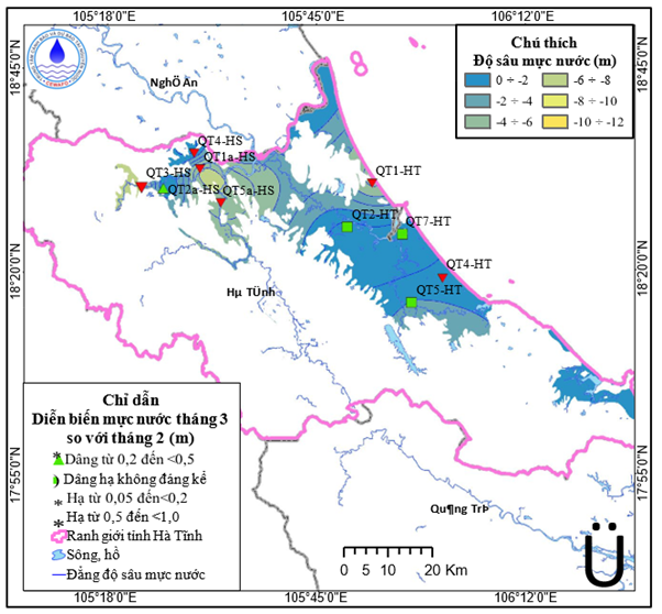Bản Tin Cảnh Báo, Dự Báo Nguồn Nước Dưới Đất Tỉnh Hà Tĩnh Tháng 04 Năm 2026
