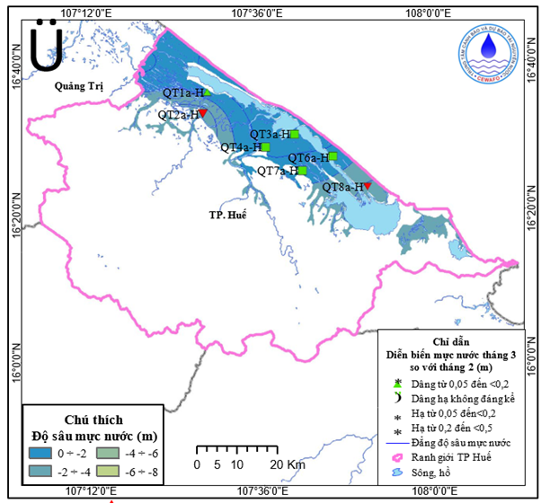 Bản Tin Cảnh Báo, Dự Báo Nguồn Nước Dưới Đất Tỉnh Thừa Thiên Huế Tháng 04 Năm 2026