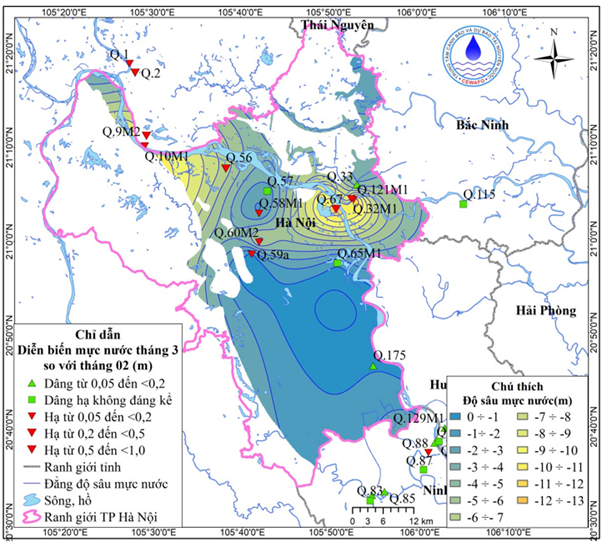 Bản Tin Cảnh Báo, Dự Báo Nguồn Nước Dưới Đất Thành phố Hà Nội Tháng 04 Năm 2026