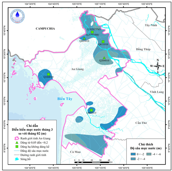 Bản Tin Cảnh Báo, Dự Báo Nguồn Nước Dưới Đất Tỉnh An Giang Tháng 04 Năm 2026