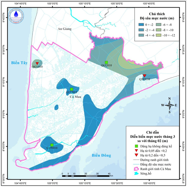 Bản Tin Cảnh Báo, Dự Báo Nguồn Nước Dưới Đất Tỉnh Cà Mau Tháng 04 Năm 2026