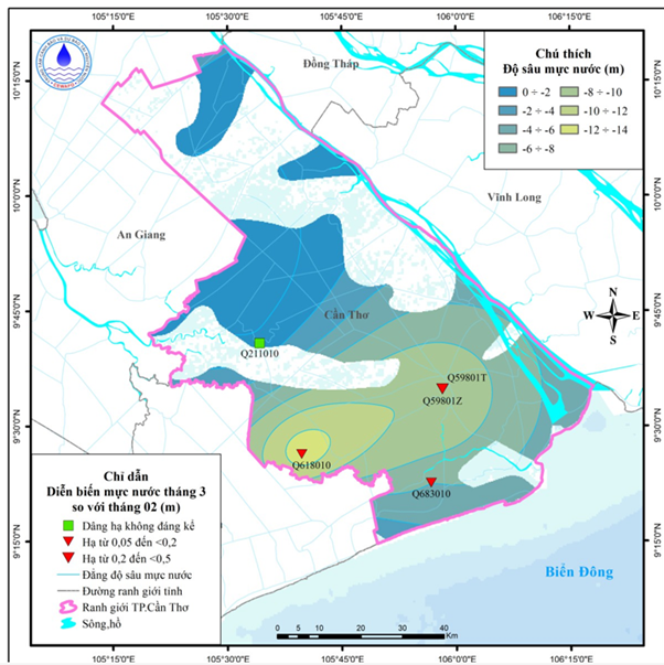 Bản Tin Cảnh Báo, Dự Báo Nguồn Nước Dưới Đất Tỉnh Cần Thơ Tháng 04 Năm 2026