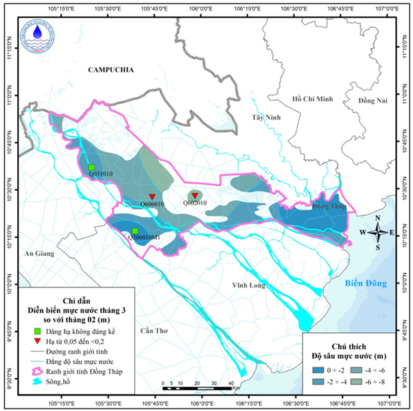 Bản Tin Cảnh Báo, Dự Báo Nguồn Nước Dưới Đất Tỉnh Đồng Tháp Tháng 04 Năm 2026