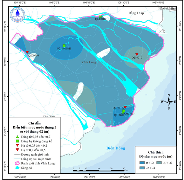Bản Tin Cảnh Báo, Dự Báo Nguồn Nước Dưới Đất Tỉnh Vĩnh Long Tháng 04 Năm 2026