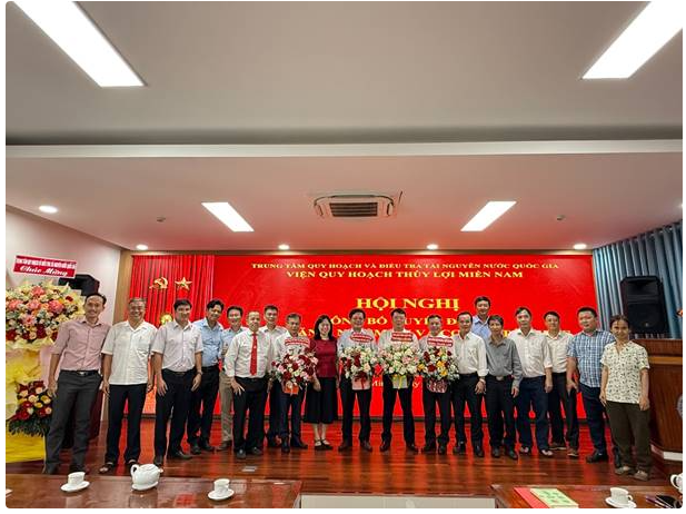 Hội nghị công bố các Quyết định về tổ chức và công tác cán bộ Viện Quy hoạch Thủy lợi miền Nam