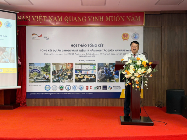 NAWAPI và BGR tổng kết Dự án CRMGG: Thúc đẩy chuyển đổi số và quản lý bền vững tài nguyên nước dưới đất