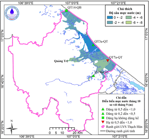 Bản Tin Thông Báo, Dự Báo Và Cảnh Báo Tài Nguyên Nước  Dưới Đất Lưu Vực Sông Thạch Hãn Tháng 11 Năm 2025