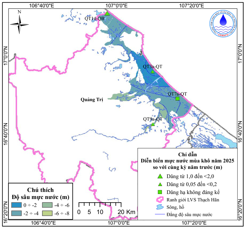 Bản Tin Thông Báo, Dự Báo Và Cảnh Báo Tài Nguyên Nước  Dưới Đất Lưu Vực Sông Thạch Hãn Mùa Mưu Năm 2025